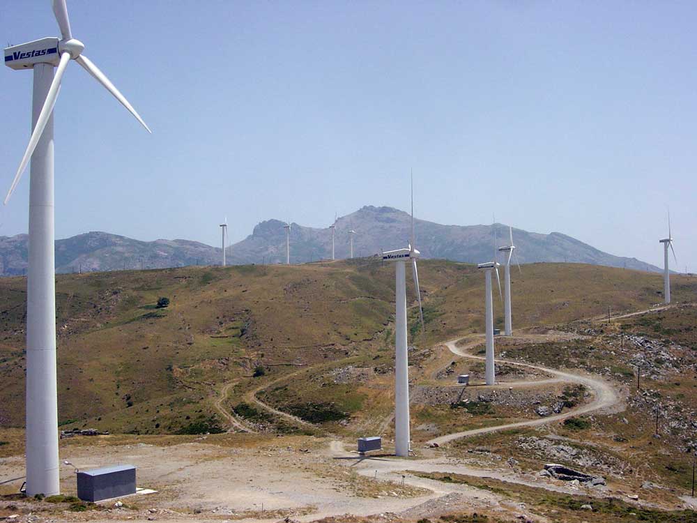 WIND FARM AT MARMARI AREA, EVIA ISLAND, GREECE